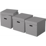 ESSELTE Home krychlová 32 x 31.5 x 36,5 cm, šedá - set 3 ks – Sleviste.cz