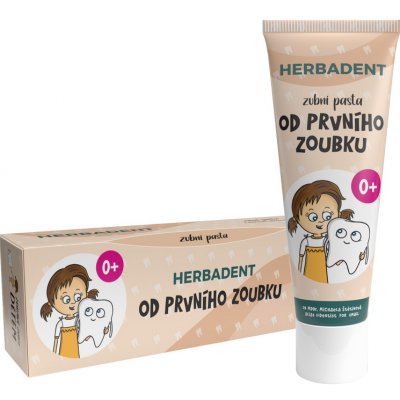 HERBADENT & MDDr. Štětinová zubní pasta od prvního zoubku broskev 75 g