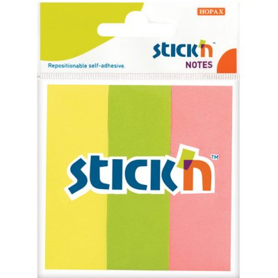 Samolepicí záložky Stick´n by Hopax - 25 x 76 mm / 3 x 50 lístků / neonové barvy – Zbozi.Blesk.cz