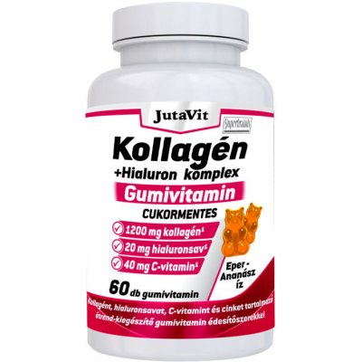 JutaVit Collagen + Hialuron Complex Sugar Free Gummy 60 Gummies Ananas a jahoda – Hledejceny.cz