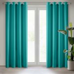 EUROFIRANY ZÁVĚS NA KROUŽCÍCH RITA 140X250 CM TYRKYSOVÁ – Sleviste.cz