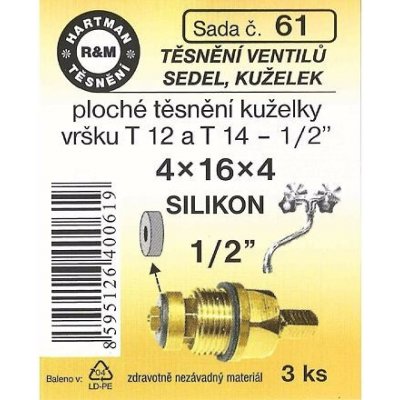 HARTMAN těsnění ploché kuželky vršku T 12 a T 14-1/2" silikon, sada č. 61 – Zboží Dáma