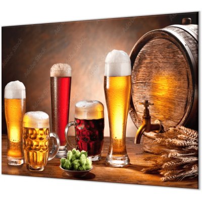 Glasdekor Ochranná deska čepovaná piva ve skle - Ochranná deska: 52x60cm, Lepení na zeď: S lepením na zeď – Zboží Mobilmania