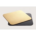 Dortisimo Podložka pod dort zlato-černá hrubá zaoblená čtverec 28x28cm – Zboží Dáma