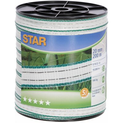 Ohradníková páska 20mm 200m STAR bílá zelená – Hledejceny.cz