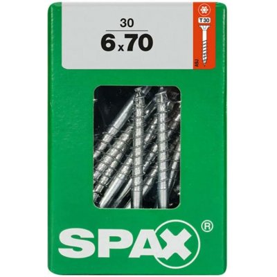 Spax Uni vrut zápust.hlava T-Star+ T30 4CUT část.závit Wirox 6 x 70 mm 30 ks – Hledejceny.cz