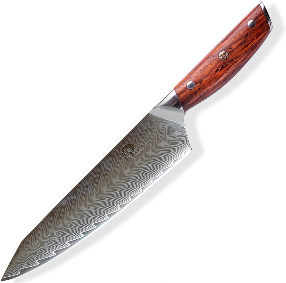 Dellinger Rose-Wood Damascus Japonský nůž na maso Gyuto / Chef Kiritsuke 215mm