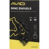 Rybářská karabinka a obratlík Avid Carp Outline Ring Swivels vel.8