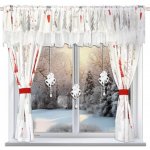 BytoTex Sada záclon s vánočním motivem L693-Vánoční stromek, 400 x 150 cm – Hledejceny.cz