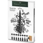 Faber-Castell Popisovače a skicář Pitt Artist Pen sada 8+1 ks různé hroty černý 267102 – Hledejceny.cz
