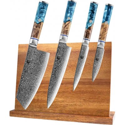 SaKuRo Kuchyňský set 4 nožů blue z damaškové oceli – Zboží Dáma