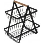 Ruhhy 24265 Dvoupatrový koš na ovoce kov dřevo – Zboží Dáma