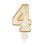 Godan Dortová svíčka číslo 4 zlatá – Sleviste.cz