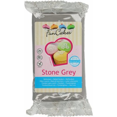 FunCakes šedý rolovaný Fondant Stone Gray barevný Fondán 250 g