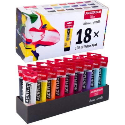 Amsterdam Standard sada akrylových barev 18 ks 120 ml – Zboží Mobilmania