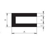 TS Profil pryžový tvar "U" 12x6/2,5 mm, EPDM 70°Sh, -40°C/+100°C, černý dvouproud – Hledejceny.cz