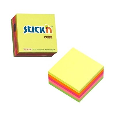 Kostka samolepicí neonová, 51x51 mm, 250 lístků – Hledejceny.cz