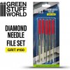 Modelářské nářadí Green Stuff World Diamond Needle Files Set Grit 150 / Sada diamantových ihlových pilníkov zrnitosť 150 GSW1034