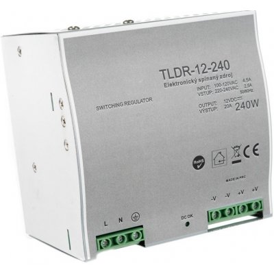 T-LED Trafo pro zapojení LED osvětlení 12V 240W na DIN lištu 05406