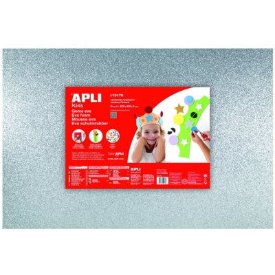 Apli pěnová guma Eva sheets stříbrná třpytivá 40 x 60 cm 5 ks – Zbozi.Blesk.cz