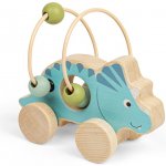 Bigjigs Toys Triceratops na kolečkách s korálkovým labyrintem – Zboží Dáma