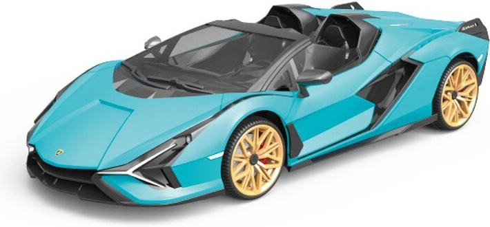 RE.EL Toys RC auto Lamborghini Sian modrá metalíza proporcionální RTR LED 2,4Ghz 1:12