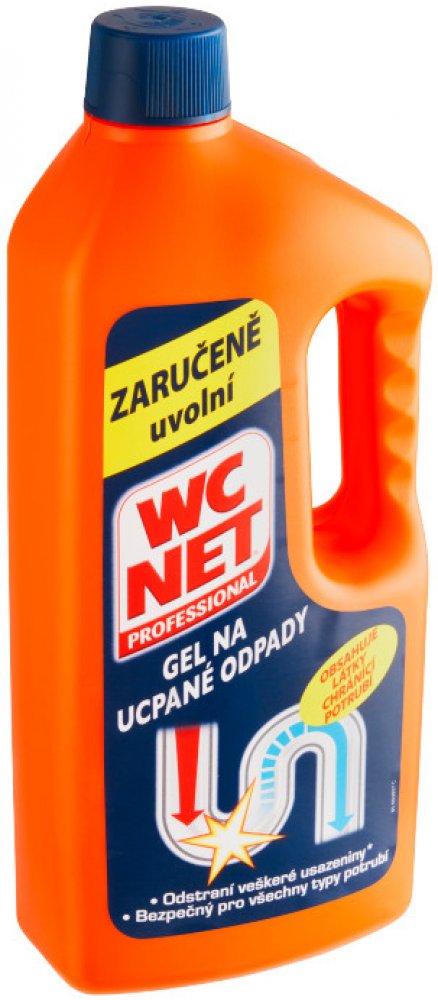 Čisticí a dezinfekční gel WC NET na ucpané odpady