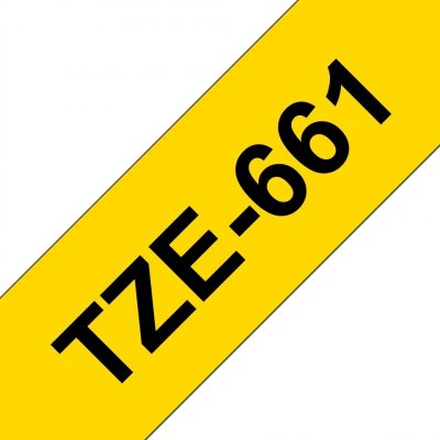 Páska Brother TZe-661 36 mm černá na žluté – Zboží Živě