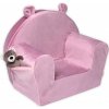 Pohovka Dětské křesílko Teddy Velvet s boční kapsou Baby Nellys, růžové, starorůžová