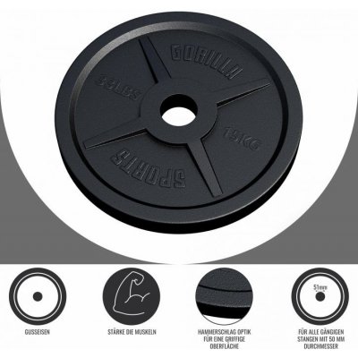 Gorilla Sports Zátěžová deska litina 50/51 mm 15 kg – Hledejceny.cz
