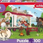 SCHMIDT Schleich Táborák u karavanu + figurka Schleich 100 dílků – Zboží Dáma