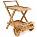 Divero 56087 Servírovací vozík z teakového dřeva – Zboží Dáma
