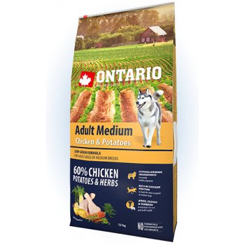 Ontario Adult Medium Chicken & Potatoes 12 kg