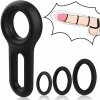 Paloqueth Silicone Stretchy Cock Rings Set Black 4 pack