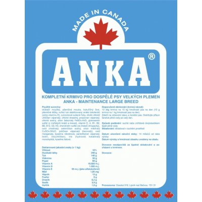 ANKA Maintenance Large Breed 20 kg – Zbozi.Blesk.cz