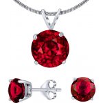 SILVEGO set stříbrných šperků s červeným křišťálem náušnice a přívěsek JJJS7RR1 – Zboží Dáma