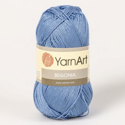 YarnArt Pletací / háčkovací příze YarnArt BEGONIA 5351 středně modrá, jednobarevná, mercerovaná, 50g/169m