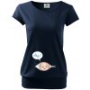 Těhotenské a kojící tričko Bezvatriko těhotenské tričko Kuk z bříška modrá