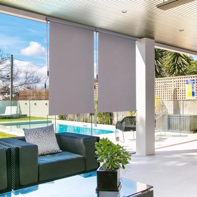 Outsunny Vertikální markýza na zastínění terasy 120 x 200 cm šedá – Zboží Mobilmania