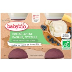 Babybio Brassé z ovesného mléka banán borůvka 2 x 130 g