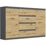 Framire Komoda do předsíně se zásuvkami a skříňkami Antracit Mix Artisan 160 x 40 x 98 cm Modern R160S4 – Hledejceny.cz