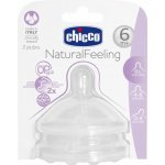 Chicco dudlík na láhev Natural Feeling silikon rychlý průtok 2 ks V001515 – Zboží Dáma