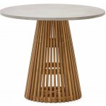 Kave Home Alcaufar 120 cm Teakový zahradní stůl s šedou deskou – Hledejceny.cz