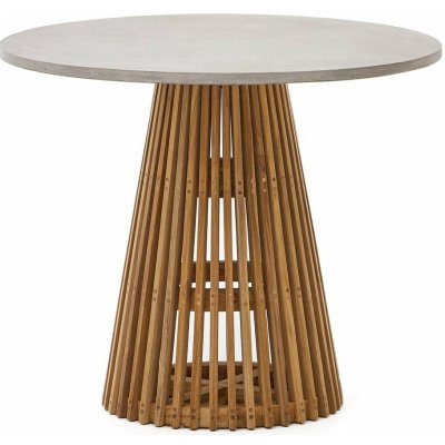 Kave Home Alcaufar 120 cm Teakový zahradní stůl s šedou deskou – Hledejceny.cz