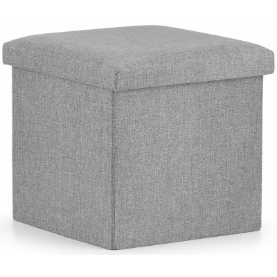 Textilomanie Šedý skládací taburet FURELA L 38 x 38 x 38 cm – Zboží Dáma