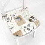 Biante Porto PRT-014 Hnědo-šedá srdíčka na krémovém 39 x 37 x 3 cm oblý – Sleviste.cz