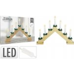HOMESTYLING Vánoční dekorace LED svícen 7 svíček přírodní KO-AX8000095 – Hledejceny.cz