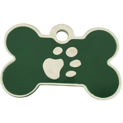 Bafpet Jednostranná psí známka kostička Zelená Jednostranná 1,5 x 2,5cm 11M – Zboží Mobilmania