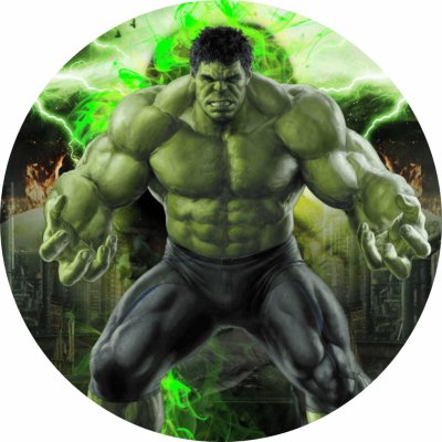 Jedlý tisk HULK ● materiál: FONDÁNOVÝ DECORLIST ✴️, ● velikost: velké cupcakes 60 mm (12 ks na A4) ☝ – Zboží Mobilmania