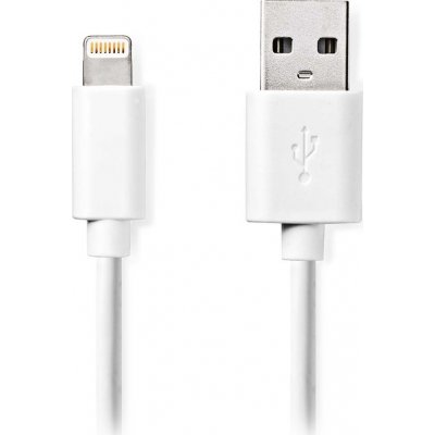 NEDIS synchronizační a nabíjecí kabel/ Apple Lightning 8-pin zástrčka - USB A zástrčka/ bílý/ bulk/ 1m – Zbozi.Blesk.cz